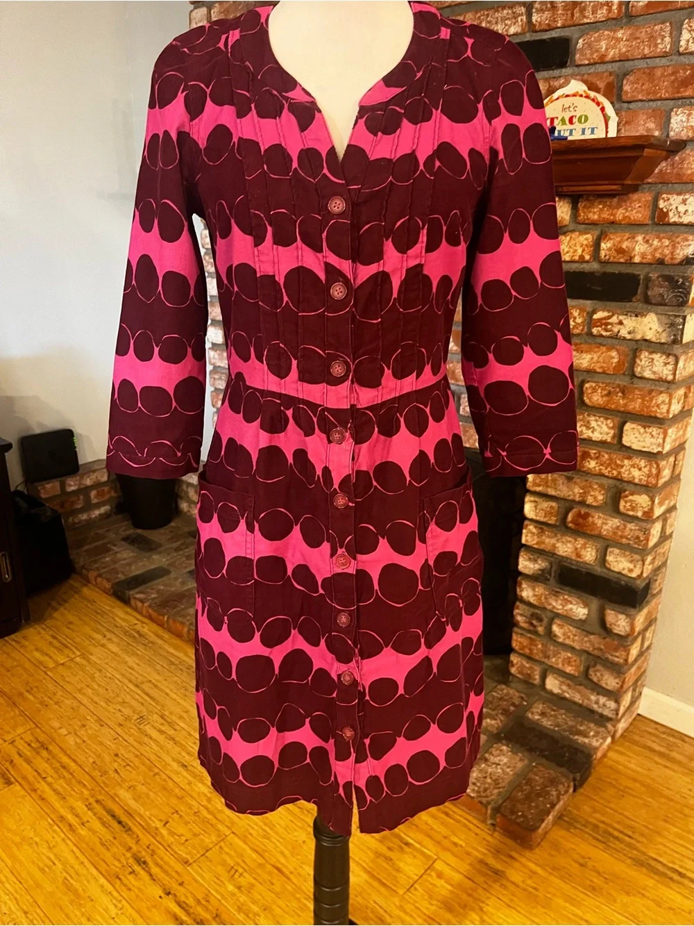 boden corduroy shirt dress Boden Boden Judith Cord Shirt Dress - Red Oak